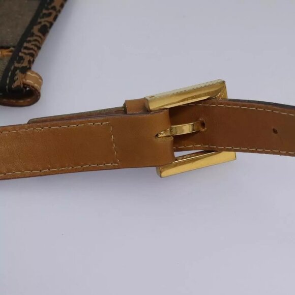 FENDI Pecan Canvas Shoulder Bag PVC Leather Brown Auth - Picture 10 of 16